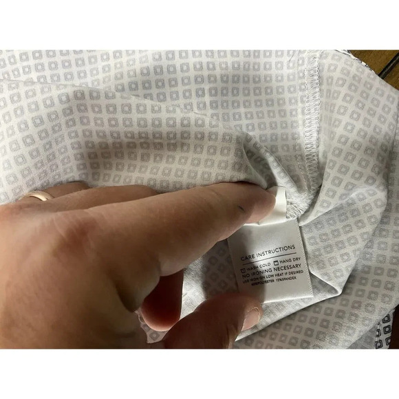 Mizzen & Main Shirt Mens XX Large Trim Fit White Blue Print Leeward Stretch - Picture 9 of 10